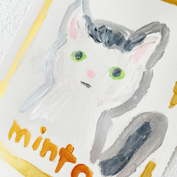「うちの猫」 アート　絵画　抽象画　アクリル画　ねこ 2枚目の画像