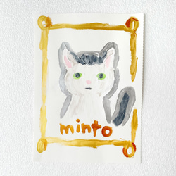「うちの猫」 アート　絵画　抽象画　アクリル画　ねこ 1枚目の画像