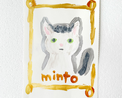 抽象画、ブルーと子猫 568b80fa51dfa37f349ab0e0a9ffec