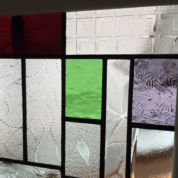 ステンドグラス　パネル　昭和レトロ　ガラス引き戸 4枚目の画像