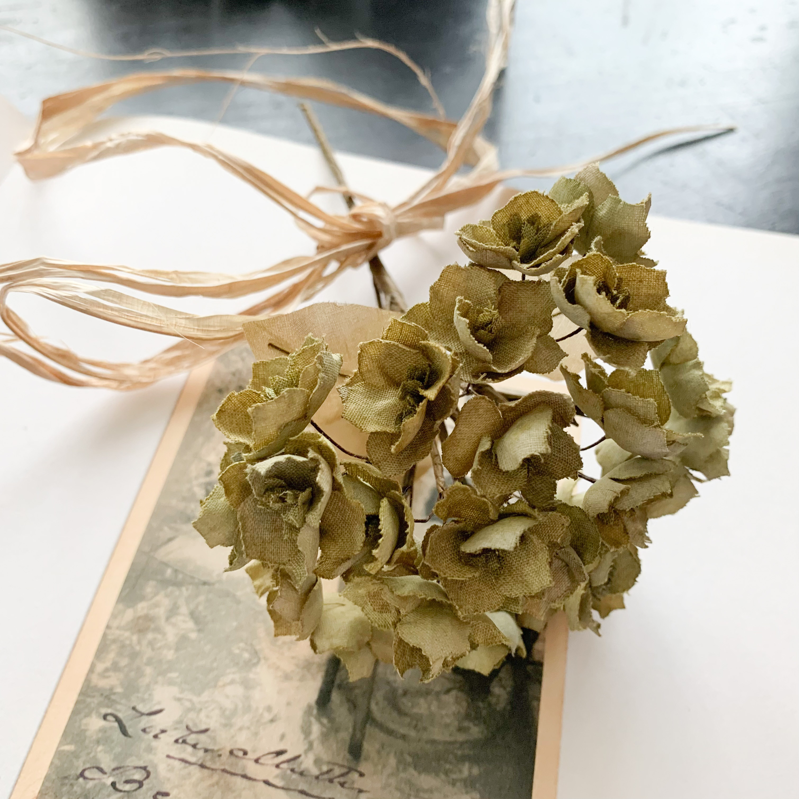 コットンの紫陽花❤︎ドライ調グリーン一輪