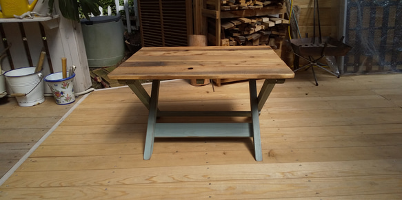 在庫処分値下げ！ハンドメイド古材天然折り畳みテーブル ローテーブル  