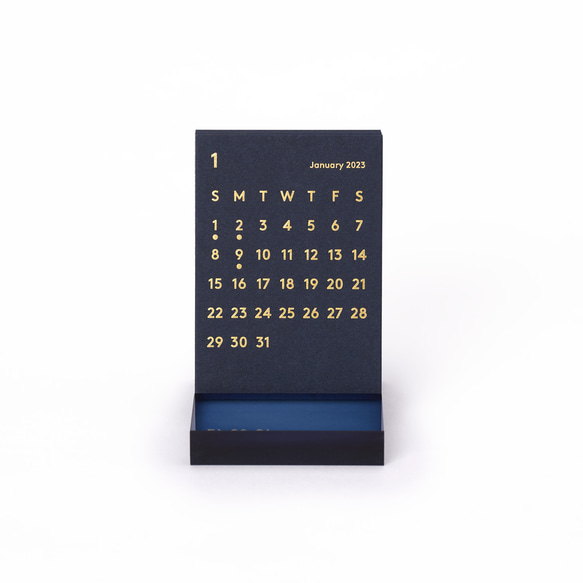 CLARA Desk Calendar 2023 Navy｜卓上カレンダー 2枚目の画像