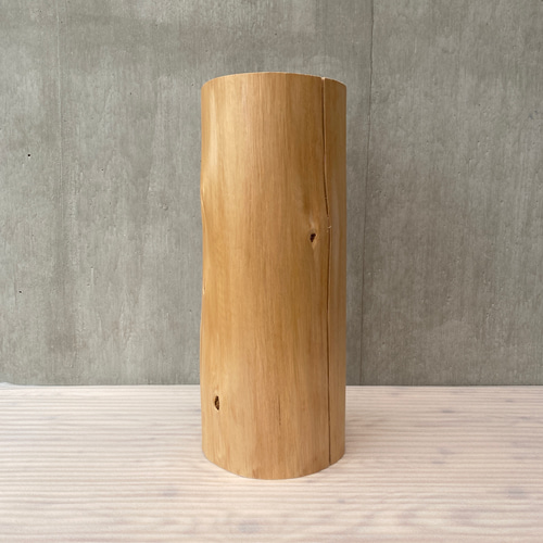 節の入ったヒノキの切り株の置物】ひのき アルコールスタンド 丸太