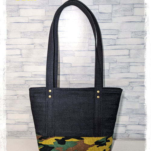 デニムと迷彩柄の肩掛けトートバッグ.71 トートバッグ N.N -nana- 通販