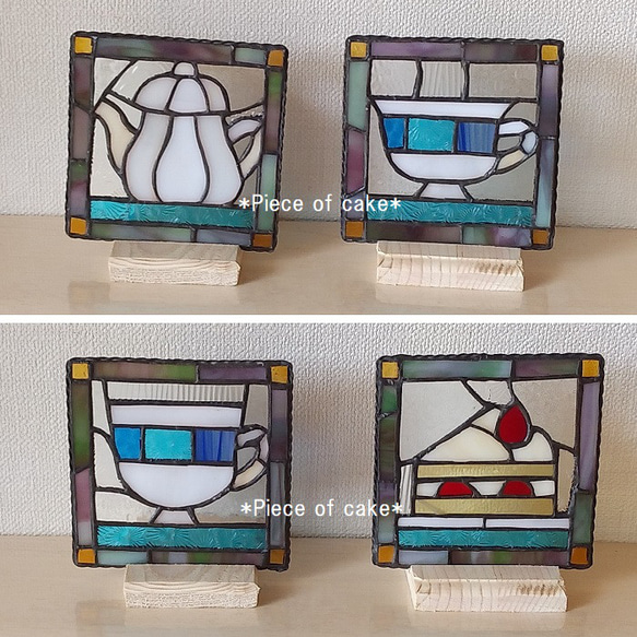 TEAパネルイーゼル付きステンドグラス ステンドグラス ミニ