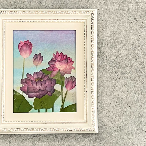 凛と心に響く 蓮の押し花アート額 その他アート 神戸六甲 優花 通販