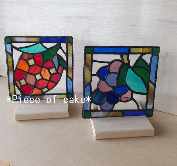 ステンドグラスのいちごorぶどうのミニパネル(SQ10-04