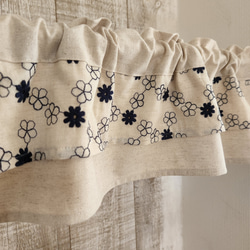 みはみはママ ブルー 素敵なバラ柄カフェカーテン バランスカーテン ブルー 素敵なバラ柄カフェカーテン バランスカーテン カーテン EMI's