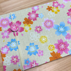 【御朱印ホルダー】（大）見開き60枚　バンド付　書置き用御朱印ホルダー　切り絵御朱印ホルダー　一つあると便利　花　黄色 5枚目の画像