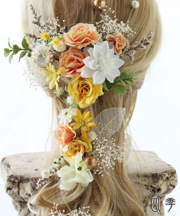 ラプンツェル メラニー3色 DEF ドライフラワー 造花 ヘッドドレス ウエディング ディズニー プリンセス K_439 15枚目の画像