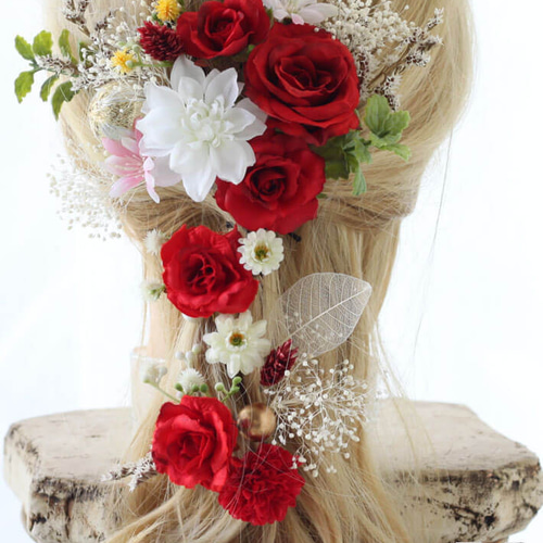 赤　薔薇　髪飾り　ヘッドドレス　ラプンツェル ラプンツェル 髪飾り ヘッドドレス 赤 レッド ヘッドドレス