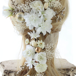 ラプンツェル メラニー3色 ABC ドライフラワー 造花 ヘッドドレス ウエディング ディズニー プリンセス K_438 5枚目の画像