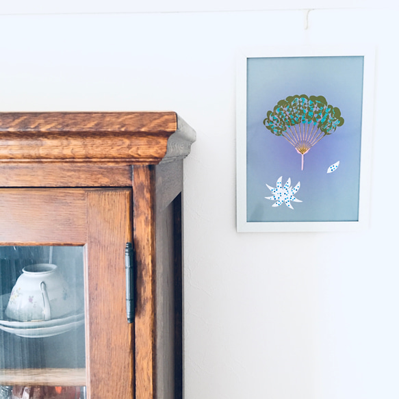 「旅人の木と青い種」インテリア絵画ポスター　(絵画プリント＋額装付き) 3枚目の画像