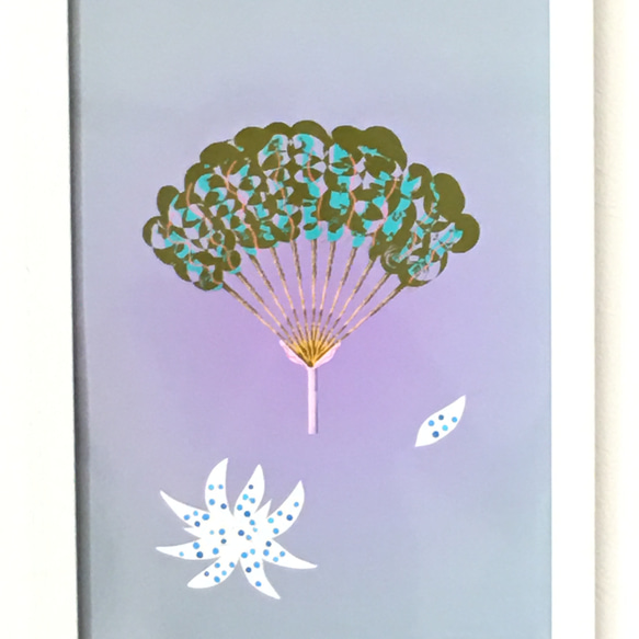 「旅人の木と青い種」インテリア絵画ポスター　(絵画プリント＋額装付き) 2枚目の画像