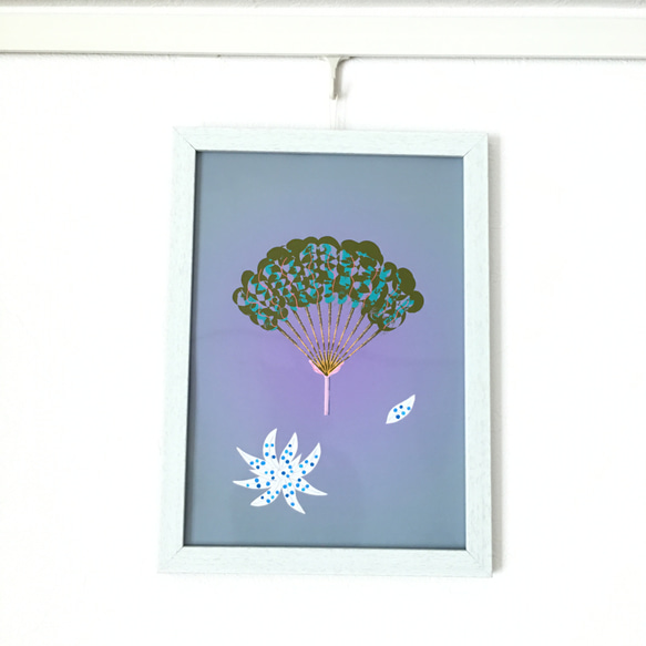 「旅人の木と青い種」インテリア絵画ポスター　(絵画プリント＋額装付き) 4枚目の画像