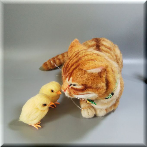 羊毛フェルトペルシャ猫ひよこ