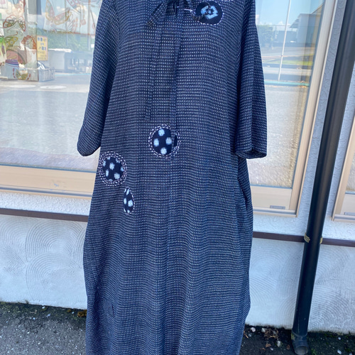 m*n様 着物生地リメイクワンピース 着物リメイクワンピース M