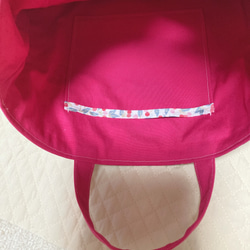 ⭐️送料無料⭐️ リバティ　生地を使用した　レッスンバッグ　お稽古バッグ　チェリードロップ　帆布　ピンク 7枚目の画像