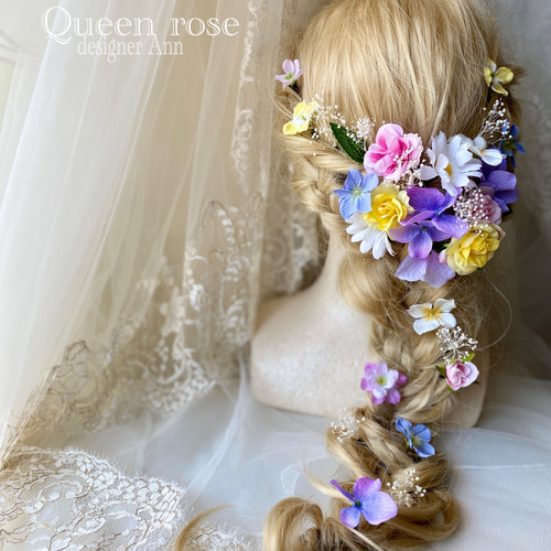 送料無料】Queen rose お花いっぱいヘッドドレス ヘッドドレス