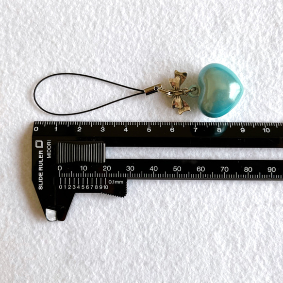 選べる７色　水琴鈴 ストラップ　ハート　リボン　シルバー 8枚目の画像