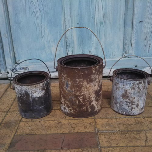 リメイク缶3個セット 錆びた缶 プランター 植木鉢 花 多肉植物 リメイク缶3個セット 錆びた缶 プランター 植木鉢 花 多肉植物