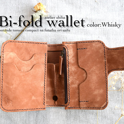 本革プエブロ【color:Whisky】[Bi-fold wallet 002] 二つ折り財布 1枚目の画像