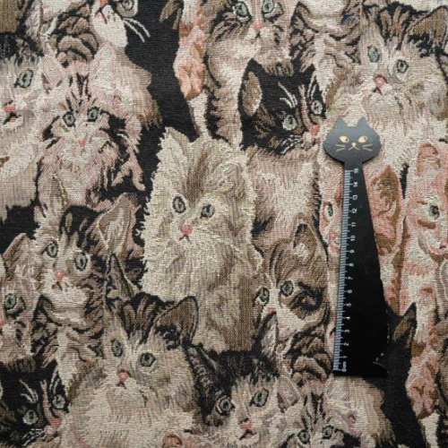 かわいい猫柄 ジャカード生地 [3009] 生地 ruusu 通販 14528871