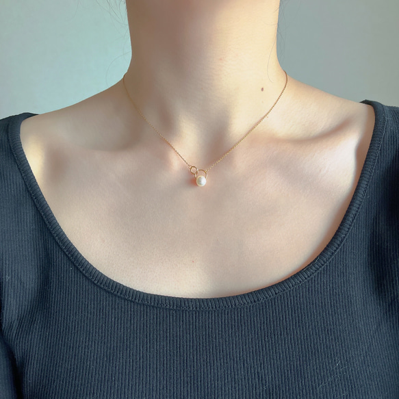 【特集掲載】AAAランク淡水パール サークルネックレス(金属アレルギー対応) 7枚目の画像