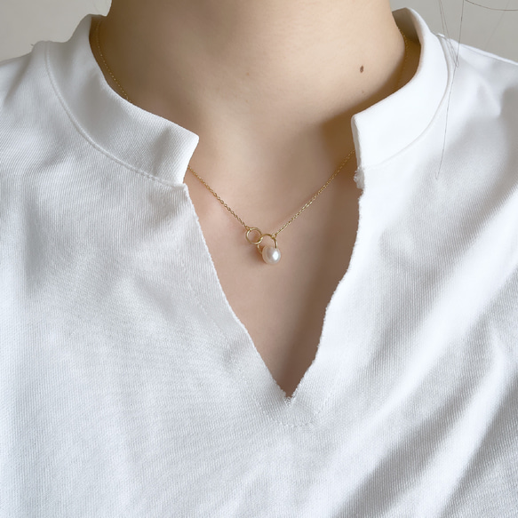 【特集掲載】AAAランク淡水パール サークルネックレス(金属アレルギー対応) 6枚目の画像