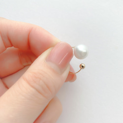 EARRING＆EAR CUFF:「Double」dense pearl 6枚目の画像