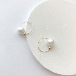 EARRING＆EAR CUFF:「Double」dense pearl 4枚目の画像