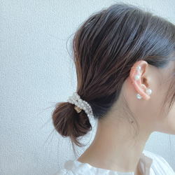 EARRING＆EAR CUFF:「Double」dense pearl 7枚目の画像