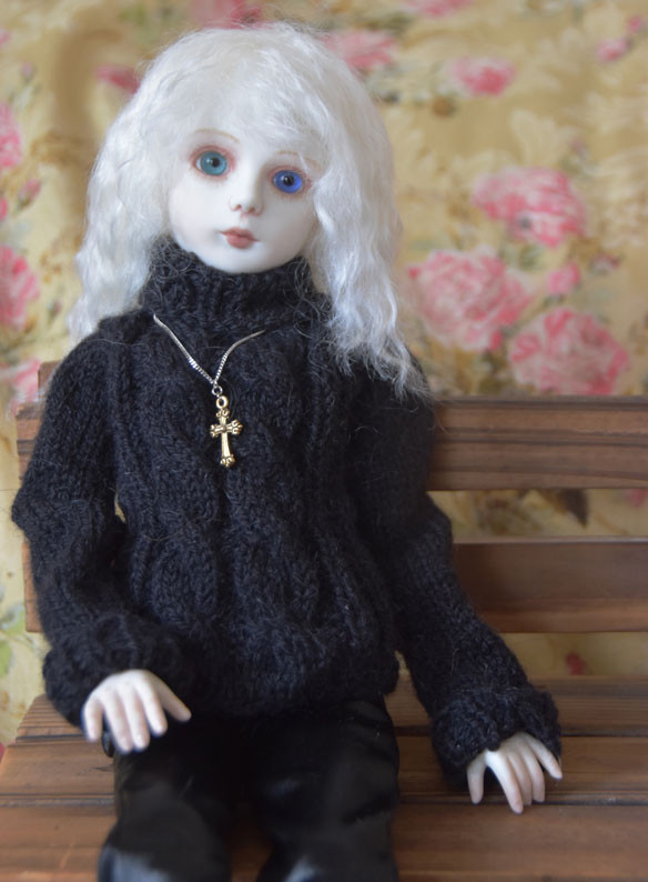 青と緑の視線　オールビスク球体関節人形40cm