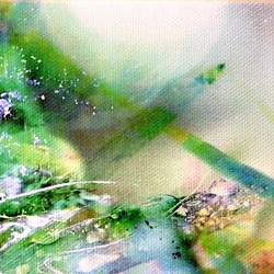 「めぐみの水」アート　ＦＯサイズ　コンパクト　インテリア　水　グリーン　緑　自然　植物　透明感　写真　キャンパスプリント 5枚目の画像