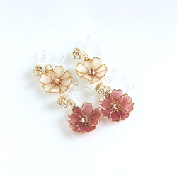 ✿Petit秋桜✿ノンホールピアス 3枚目の画像