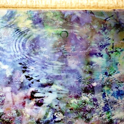 「雨、沁みる」ＦＯサイズ　コンパクト　インテリア　アート　写真　自然　水たまり　雨　青　ブルー　キャンパスプリント　美 6枚目の画像