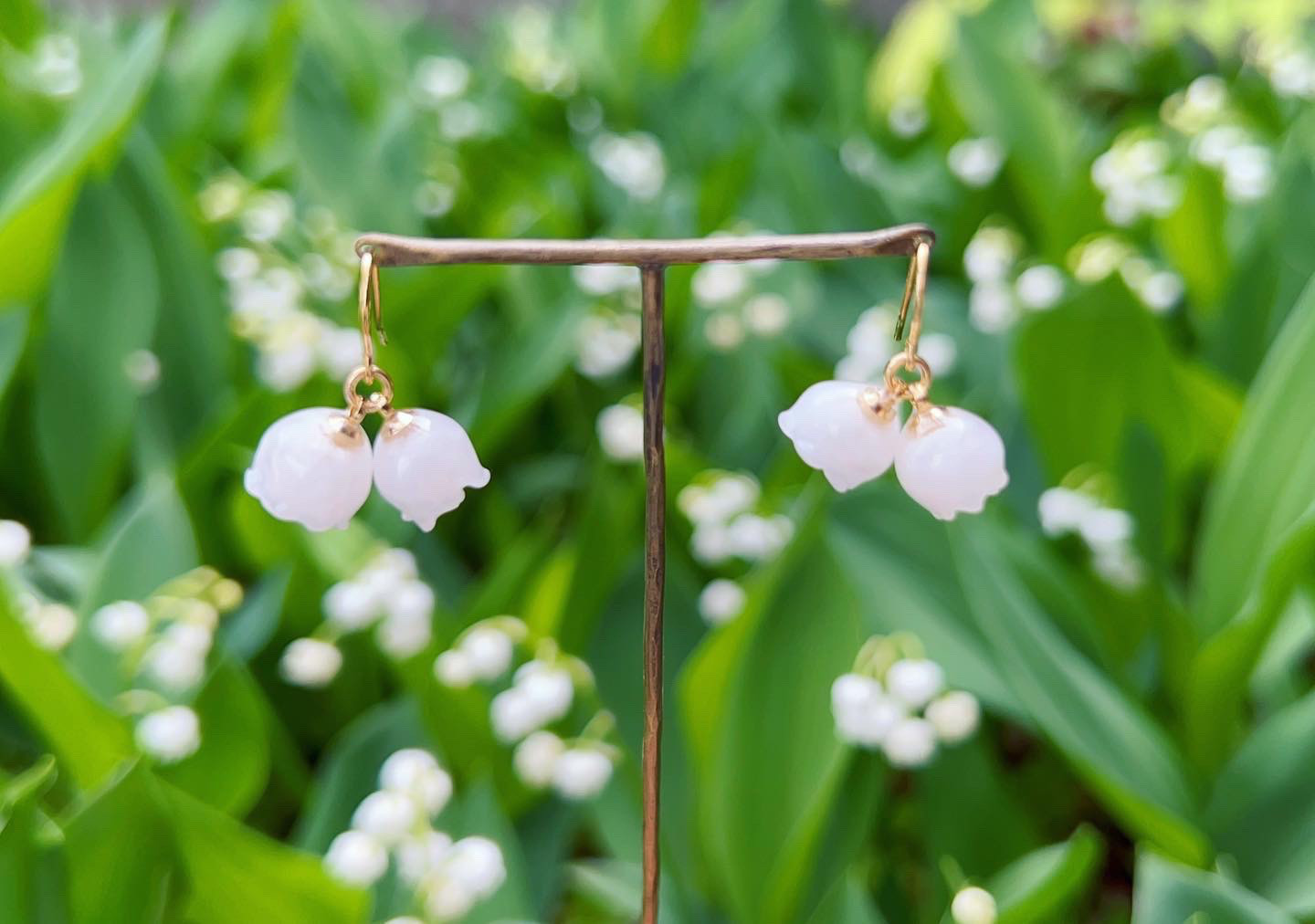 本物のお花 すずらんの耳飾り (ピアスorイヤリング)