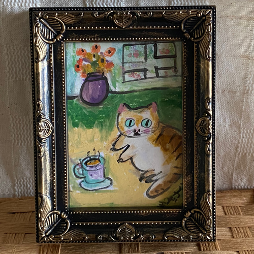 絵画。原画【可愛い橘猫ちゃん】