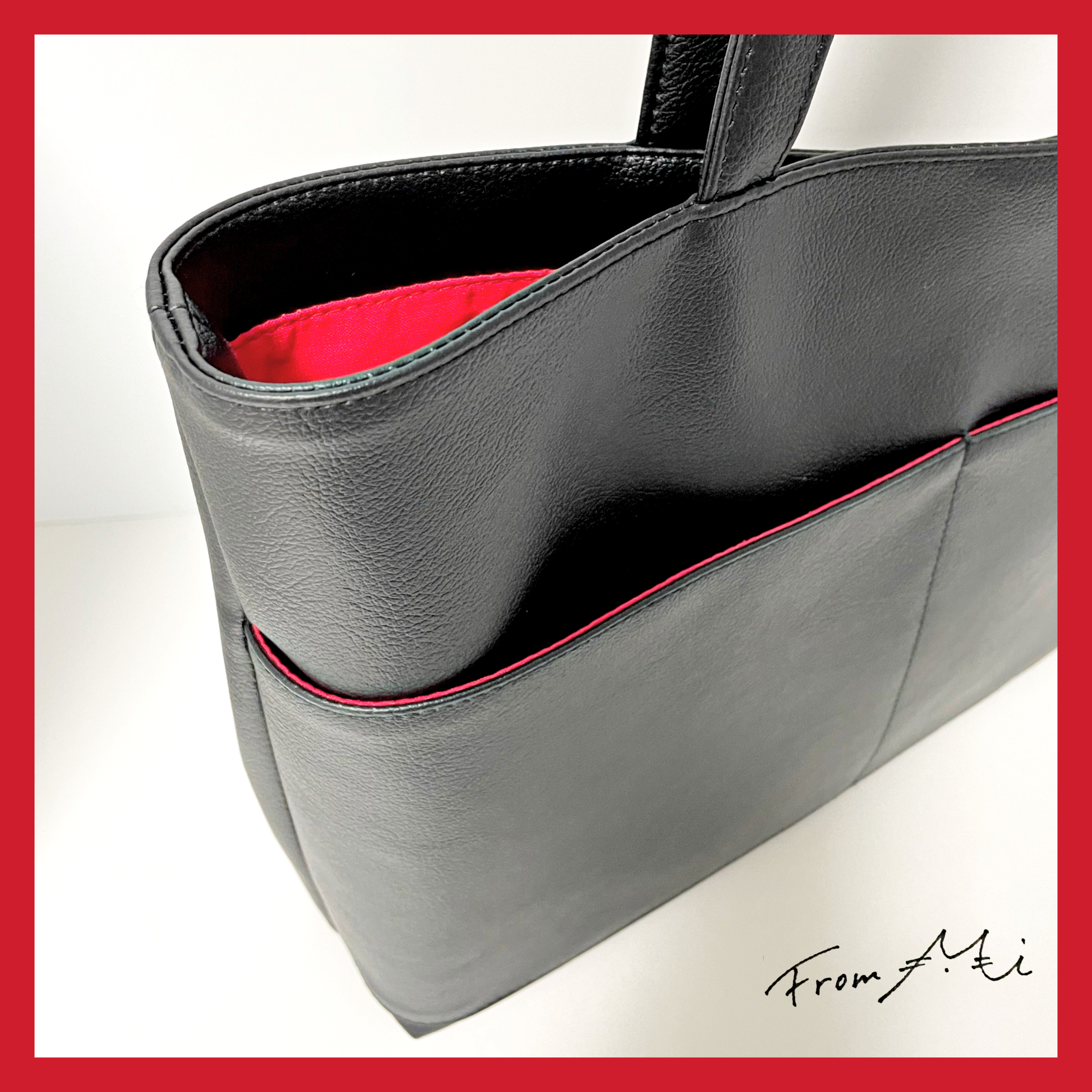 【A4サイズ対応】レザー素材で雨や汚れに強い大きめトートバッグ