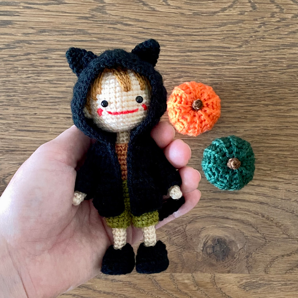 【sample】　あみぐるみ　オーダーメイド　ぬいぐるみ　ハロウィン　黒猫 sample】 あみぐるみ オーダーメイド ぬいぐるみ ハロウィン 黒猫