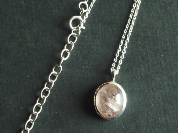 モルガナイト　ネックレス　シルバー　silver925　　アジャスター付き　一点物　天然石　⑨ 3枚目の画像
