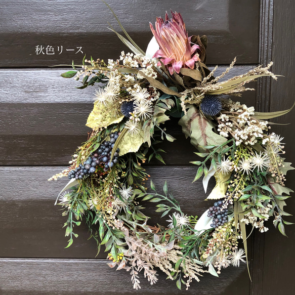 【ハンドメイド】木の実のリース　約４０センチ　大型 ハンドメイド】木の実のリース 約40センチ 大型
