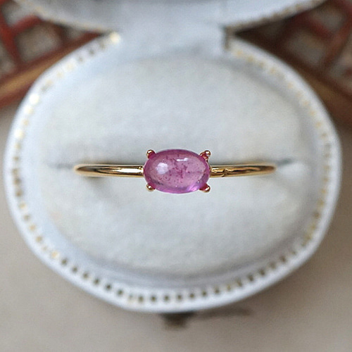4×6】 宝石質ピンクトルマリンRing 〈18kgp〉 指輪・リング saya 