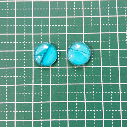 ガラスカボション☆10個 f-18 ブルー/カボション/ガラス/送料無料 