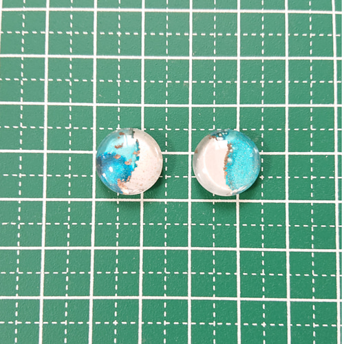 ガラスカボション☆10個 f-21/ガラス/カボション/インクアート/送料 
