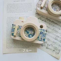 【MCI-002】✽ 花柄 × もみの木カメラ ✽ 一眼レフ type・木のおもちゃ・フォトアイテム・写真立て 3枚目の画像