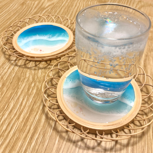 海レジン コースター 海アート レジンアート 小物置き