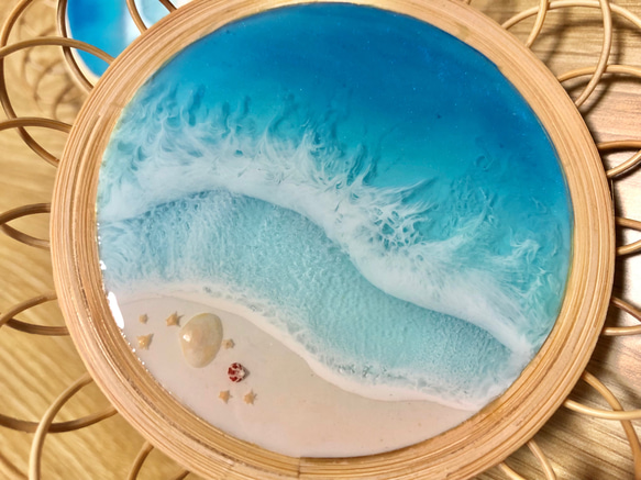 海レジン　コースター　海アート　レジンアート　小物置き　アクセサリートレー　インテリア雑貨　海小物　海雑貨　 7枚目の画像