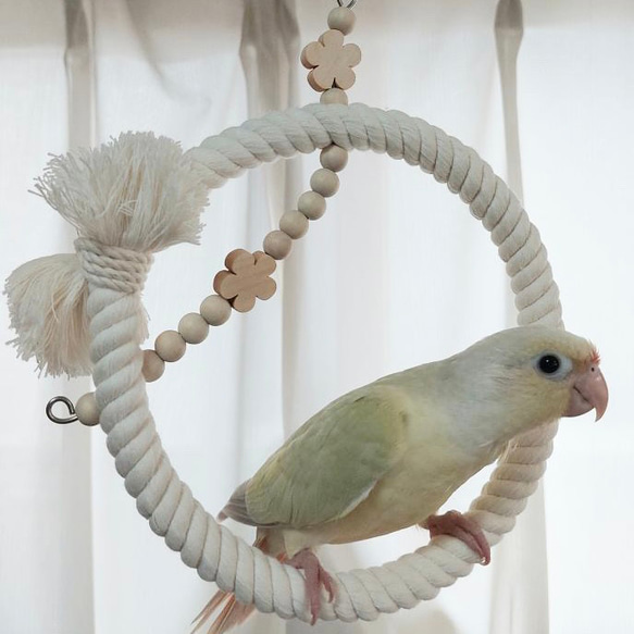 安全で安心《お花のぬくぬくブランコ》ウロコちゃんサイズ✩.*˚鳥